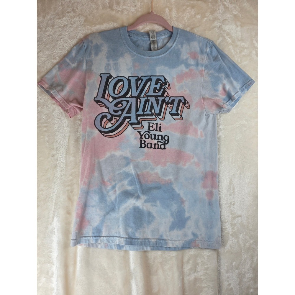 Eli Young Band Tie Dye T Shirt Love Ain't Concert Tour Merch Blue Pink Small